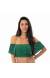 Top ombro a ombro babado verde Soutien Mandacaru Babado