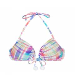 Top xadrez push up la�o Soutien Plaid Borboleta