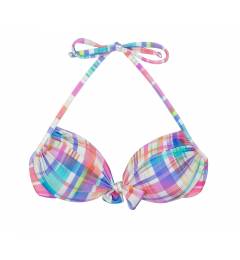 Top xadrez push up Soutien Plaid Tie