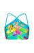 Top flora tropical azul sport Soutien Tropical Blue Neck