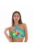 Top flora tropical azul sport Soutien Tropical Blue Neck