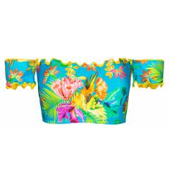 Top ombro a ombro tropical azul Soutien Tropical Blue Ombro A Ombro