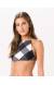 Top cropped p&b xadrez Soutien Preto E Branco
