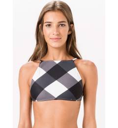 Top cropped p&b xadrez Soutien Preto E Branco