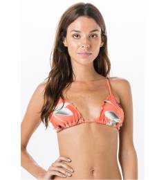 Top triangulo floral laranja - Top Frufru Lavanda