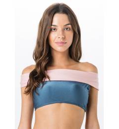 Top ombro azul e rosa - Top Miracle Liso Bicolor